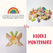 Grimm’s Pastel Duo Układanka drewniana w ramce – klocki drewniane Montessori dla rocznego dziecka