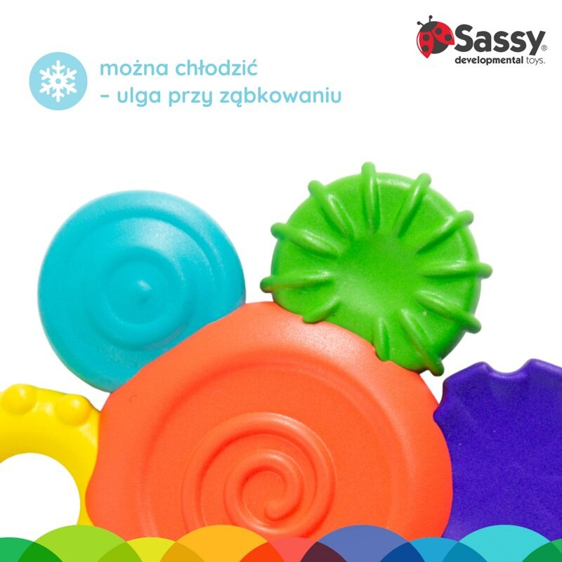 Gryzak silikonowy w kształcie kwiatka Sassy – bezpieczny dla niemowląt 3m+