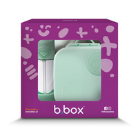 Zestaw Mini Lunchbox + Butelka tritanowa ze słomką 450 ml, Spearmint, b.box