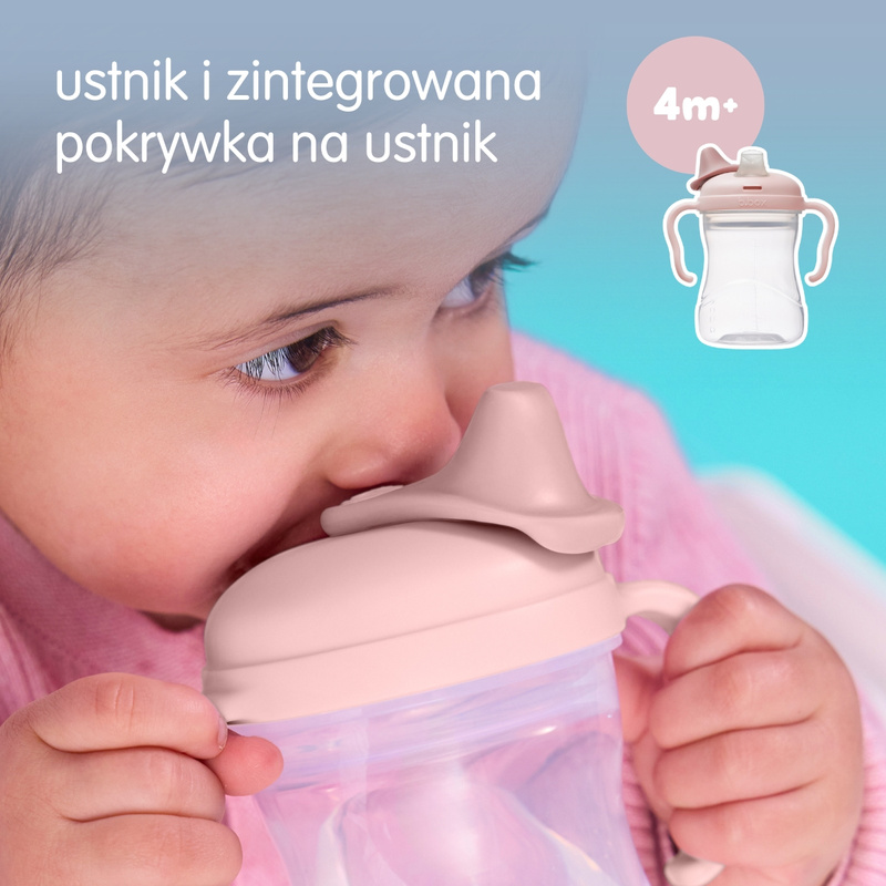 b.box kubek do nauki picia dla dziecka - zestaw 3w1 240 ml, Blush OUTLET