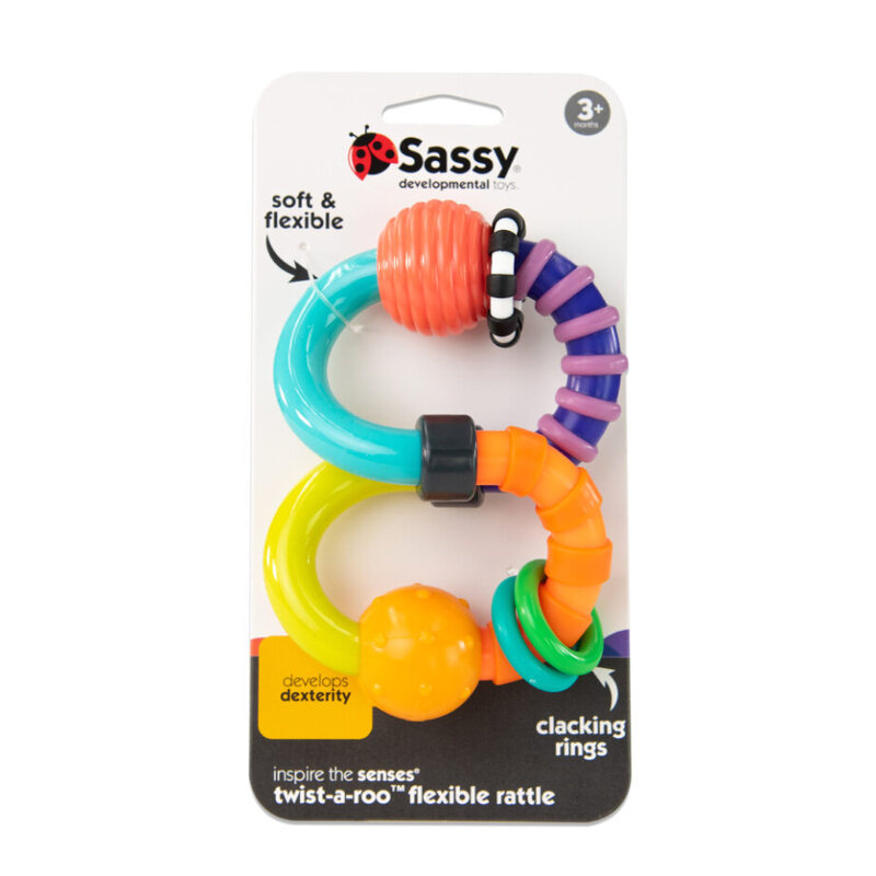 Zabawka sensoryczna ósemka Sassy – edukacyjna dla niemowląt 3m+