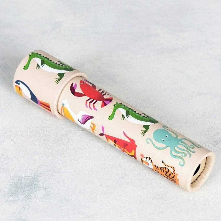 Rex London Kalejdoskop dla dzieci - zabawka optyczna z kolorowymi szkiełkami 3+ Kolorowe Zwierzęta