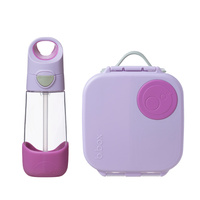 Zestaw Mini Lunchbox + Butelka tritanowa ze słomką 450 ml, Sugar Plum, b.box
