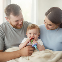 RaZbaby Silikonowy gryzak dla niemowląt Różdżka, wielokolorowy, 3m+