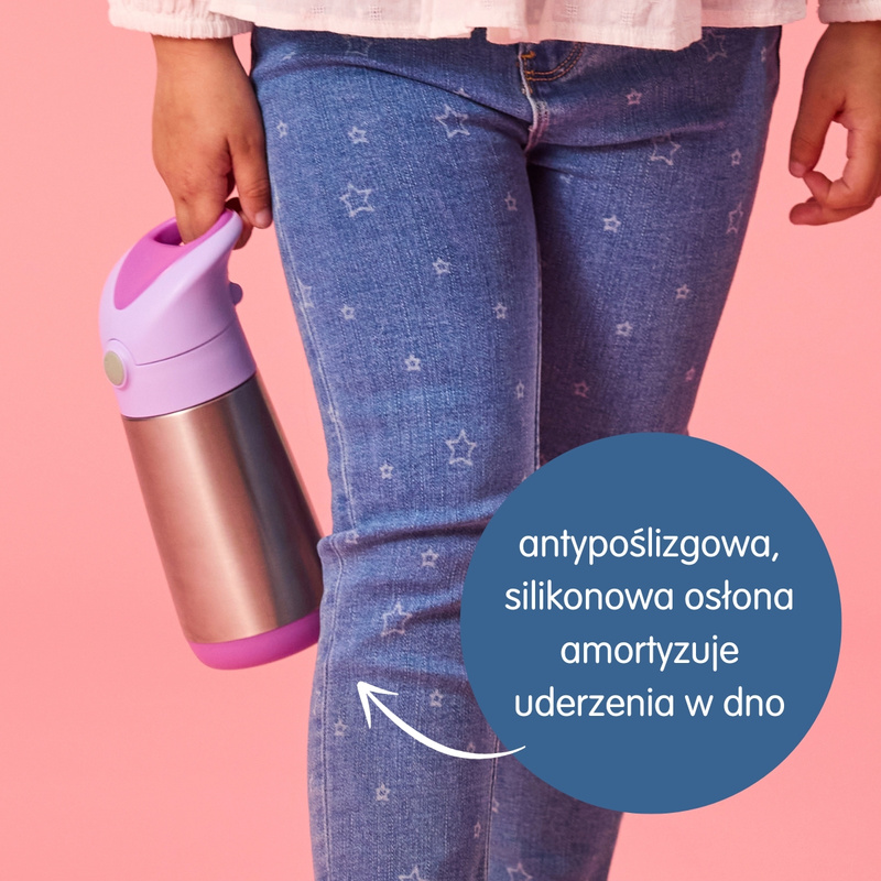 B.box butelka termiczna - bidon dla dzieci ze słomką 350 ml Sugar Plum