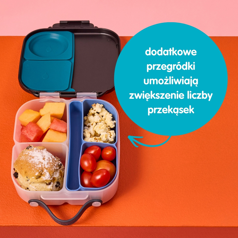 b.box Silikonowy wkład do mini lunchboxa z przegrodą na sztućce Forest