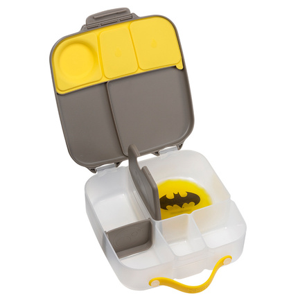 Batman by b.box Lunchbox dla dzieci do szkoły - szczelna śniadaniówka z przegródkami i wkładem chłodzącym