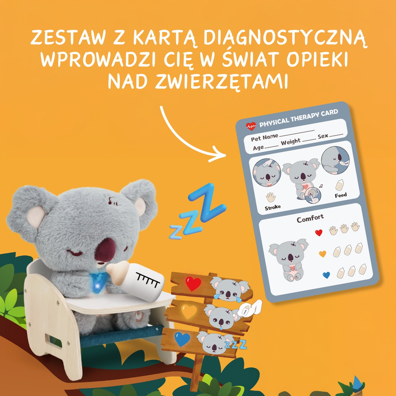 Topbright Pluszowa zabawka interaktywna Baby Koala | Zestaw edukacyjny opiekuna koali 36m+