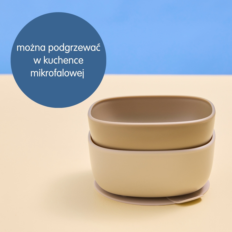 b.box miseczki dla dzieci - 2 szt. + 1 silikonowa przyssawka Latte