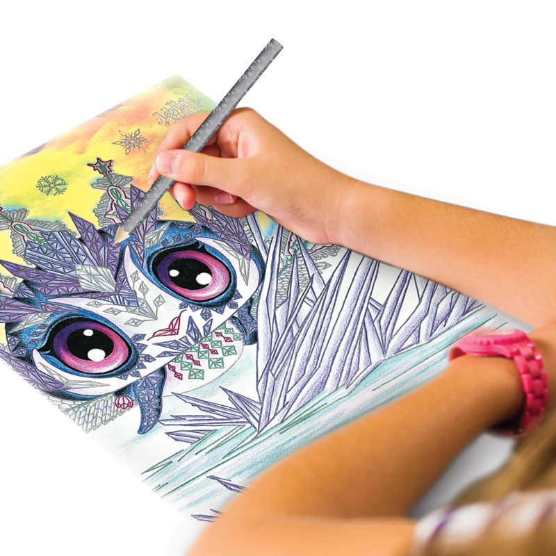 Nebulous Stars Szkicownik dla dzieci z białymi kartkami – zestaw naklejek i metalicznych pisaków 7+ Iceana rozm. M , OUTLET