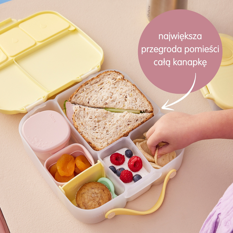 B.box Lunchbox dla dzieci do szkoły - szczelna śniadaniówka z przegródkami i wkładem chłodzącym Night Vision