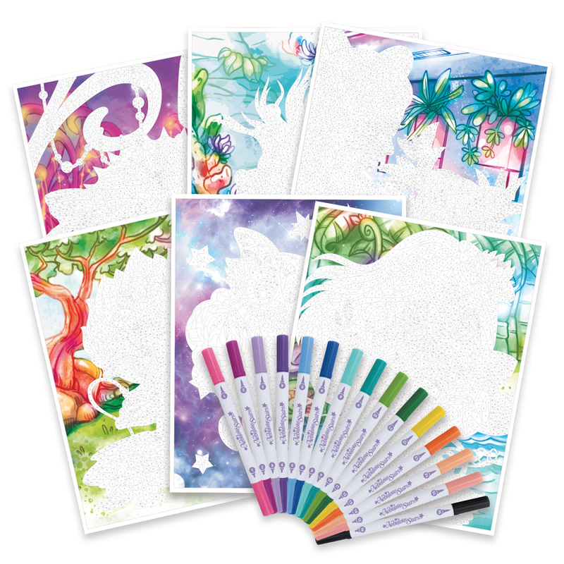 Nebulous Stars Kreatywna kolorowanka z flamastrami – Mystery | Koloruj po numerach 7+