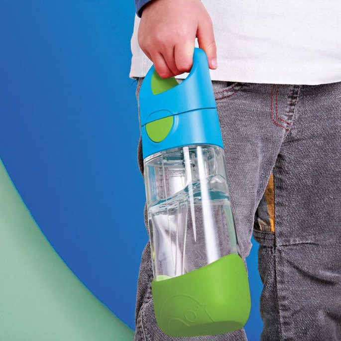 B.box Bidon dla dziecka - butelka na wodę ze słomką tritanowa 450 ml Ocean Breeze