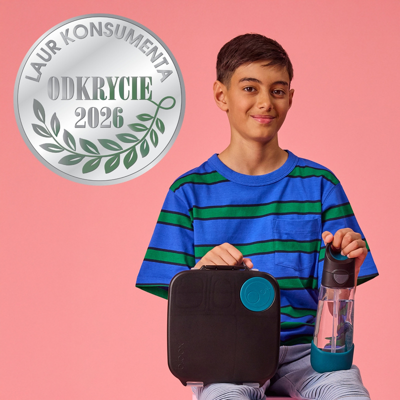 B.box Lunchbox dla dzieci do szkoły - szczelna śniadaniówka z przegródkami i wkładem chłodzącym Night Vision