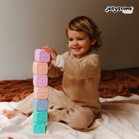 Kostki Edukacyjne, guma balonowa i brzoskwiniowa, Jellystone Designs, OUTLET