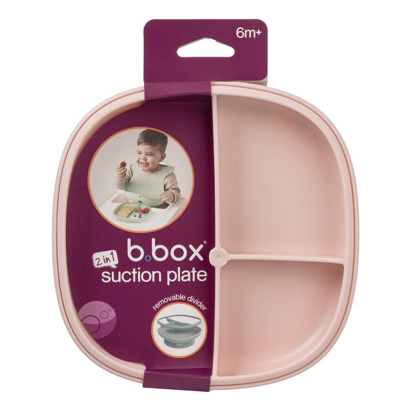 b.box Talerzyk z przyssawką dla dzieci – trójdzielny 2w1 Blush