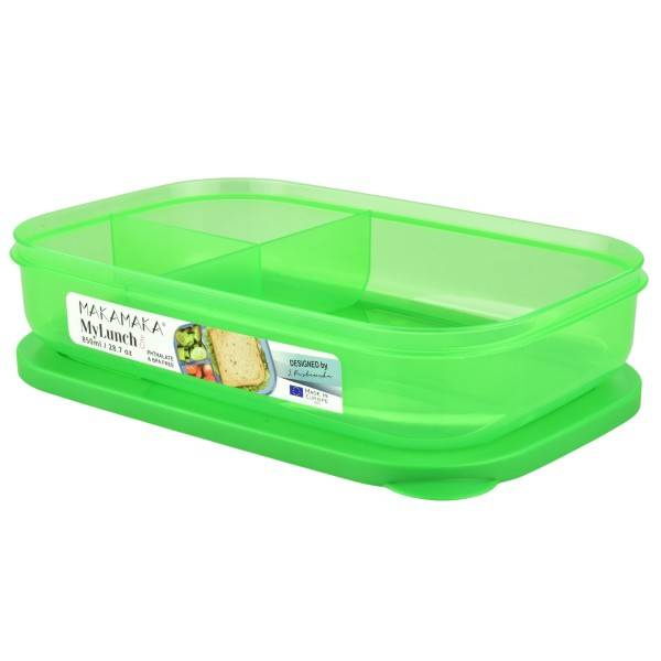 Śniadaniówka dla chłopca i dziewczynki z przegródkami na kanapki do szkoły MyLunch City 850ml, zielony, Makamaka