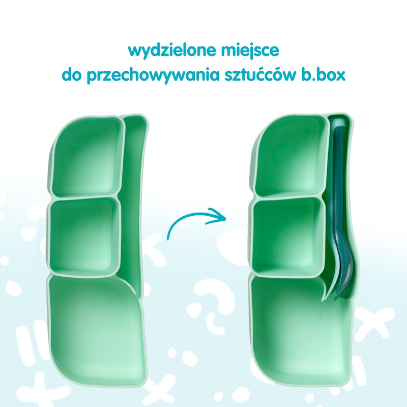 b.box Silikonowy wkład do lunchboxa z przegrodą na sztućce Berry