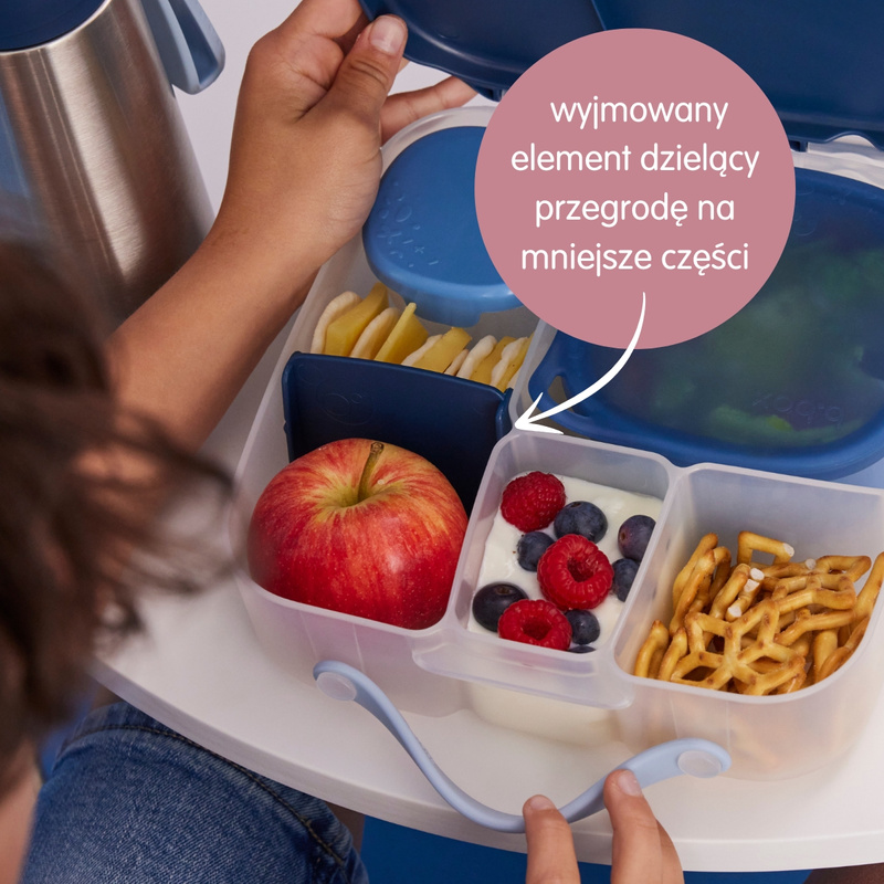 B.box Lunchbox dla dzieci do szkoły - szczelna śniadaniówka z przegródkami i wkładem chłodzącym Sugar Plum