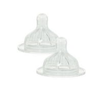 Zestaw silikonowych smoczków antykolkowych do butelek, 2 szt., rozmiar S, 0 m+, Le Biberon Français, OUTLET