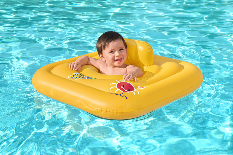 Wyspa do pływania z siedziskiem, żółte,  1-2 l., 72 cm, Baby Support Step A, Bestway