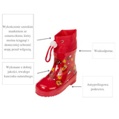 Kalosze rozm. 22, Leśne Zwierzątka, czerwone, Playshoes