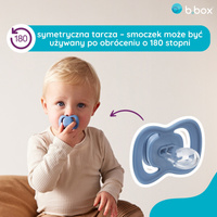 b.box Smoczek dla niemowlaka 2 szt.– symetryczny smoczek silikonowy 6 mies.+ Ocean + Sky, OUTLET