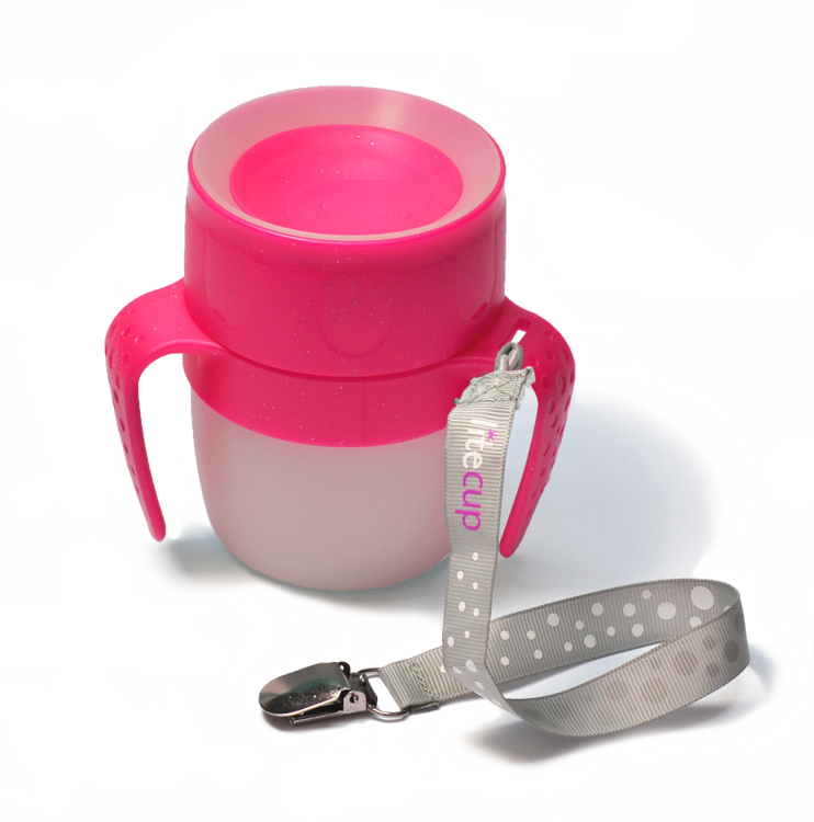 Kubek treningowy 360° z uchwytami 200 ml, różowy, Litecup, OUTLET