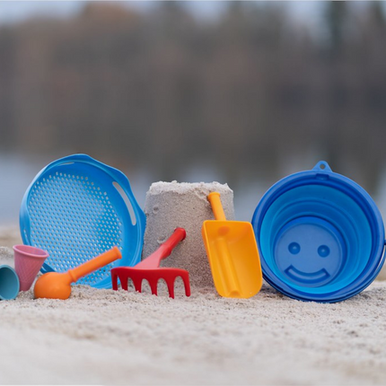Zestaw zabawek do piaskownicy, 7 szt., niebieski, compacToys, OUTLET