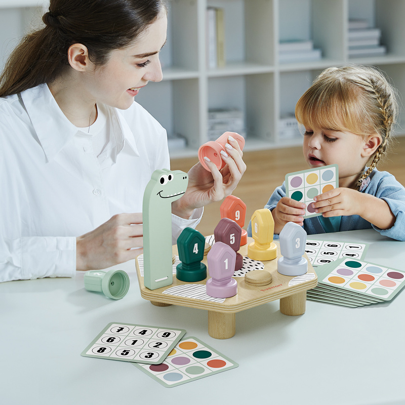 Topbright Gra do nauki kolorów i liczb | Zabawka edukacyjna Happy Dino Twist 36m+