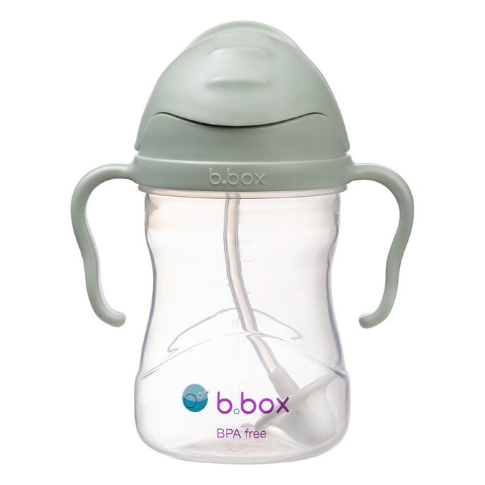 B.box bidon dla dzieci - kubek niekapek ze słomką 240 ml Sage