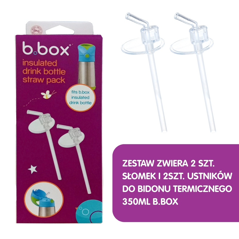 Zestaw wymiennych słomek z ustnikiem do butelki termicznej 350 ml, 2 szt. b.box