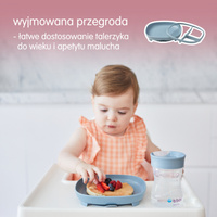 b.box Talerzyk z przyssawką dla dzieci – trójdzielny 2w1 błękitny, OUTLET