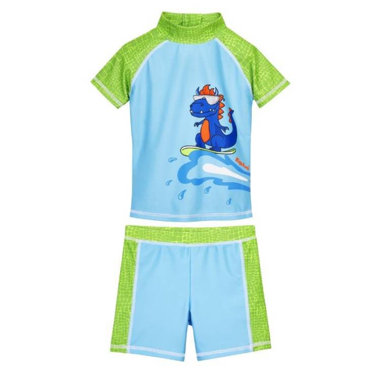 Playshoes Strój kąpielowy z filtrem UV dla dzieci – strój kąpielowy dwuczęściowy dla chłopca Dinozaur