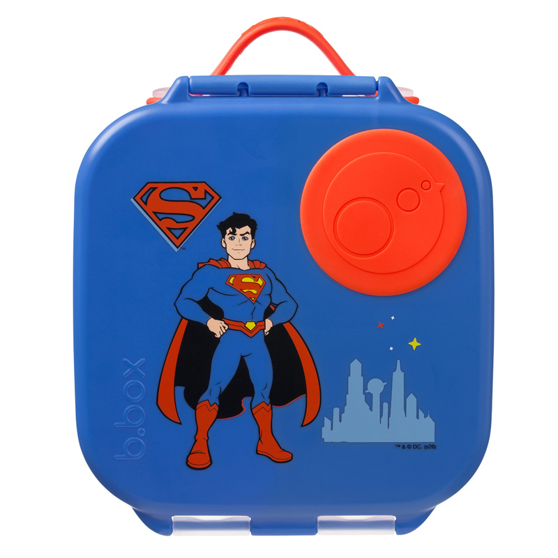 Superman by b.box lunchbox dla dzieci do szkoły - szczelna mini śniadaniówka z przegródkami