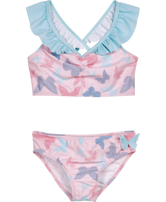 Playshoes Strój kąpielowy dla dziewczynki dwuczęściowy bikini UV Motyle