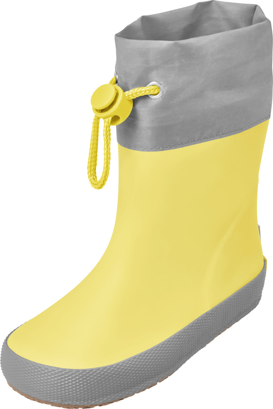 Kalosze dziecięce Playshoes Barefoot zero drop ze ściągaczem żółty