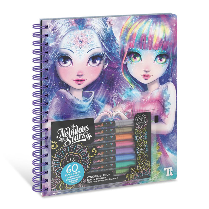 Nebulous Stars Kolorowanki dla dzieci z czarnymi kartkami i metalicznymi pisakami 7+ rozm. M Isadora 