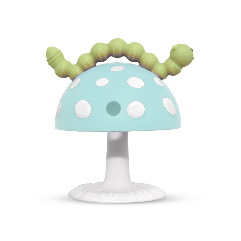 RaZbaby Gryzak na ząbkowanie z przyssawką Chompy, niebieski, 3m+