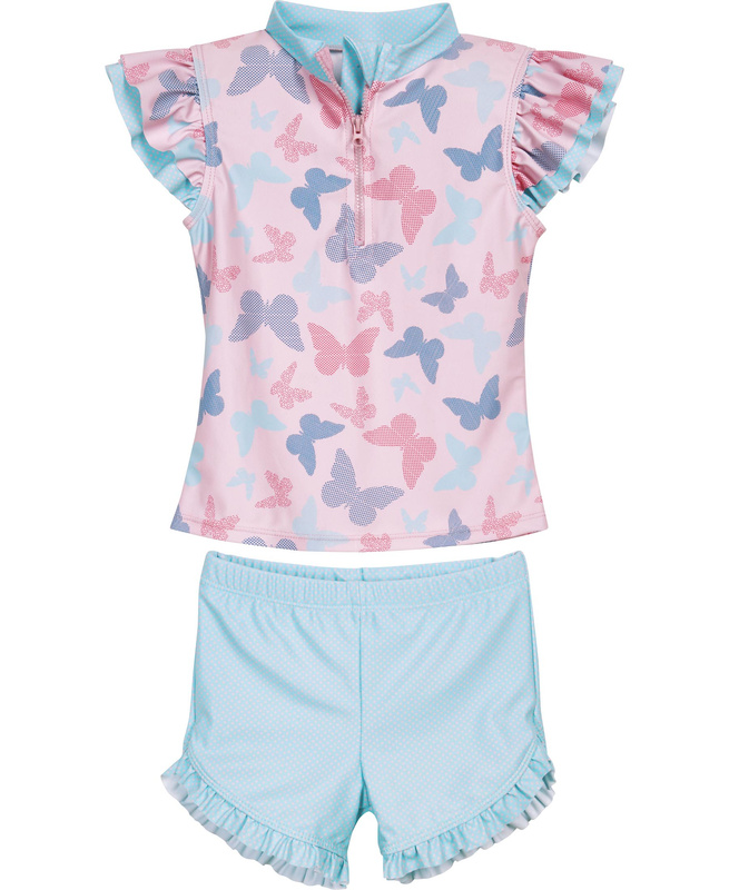 Playshoes Zestaw kąpielowy UV 2w1 Motyle dla dziewczynki