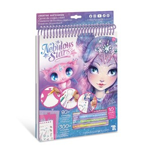 Nebulous Stars Szkicownik – zestaw kreatywny dla dzieci z kredkami, szablonami i naklejkami 7+ Nebulia rozm. M, OUTLET