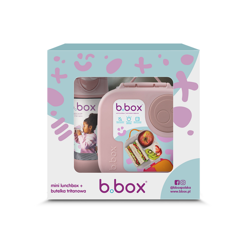 Zestaw Sportowa butelka tritanowa 450 ml + Mini Lunchbox, Blush Crush, b.box