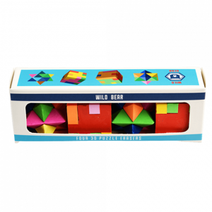 Gumki do ścierania, puzzle 3D, 4 szt. Dziki Niedźwiedź, 3+, Rex London, OUTLET