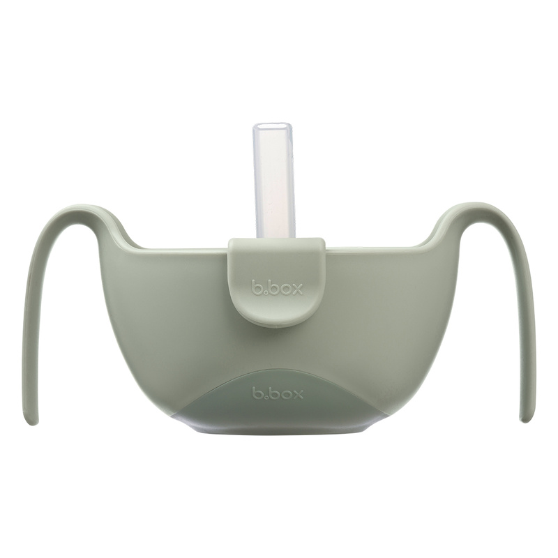 b.box miseczka 3w1: słomka, niewysypek, pojemnik, Sage