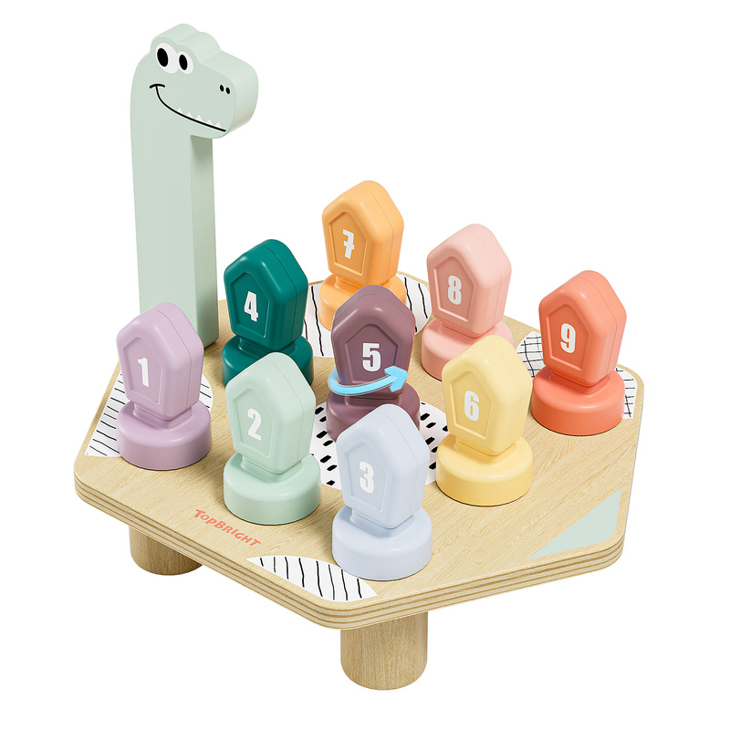 Topbright Gra do nauki kolorów i liczb | Zabawka edukacyjna Happy Dino Twist 36m+