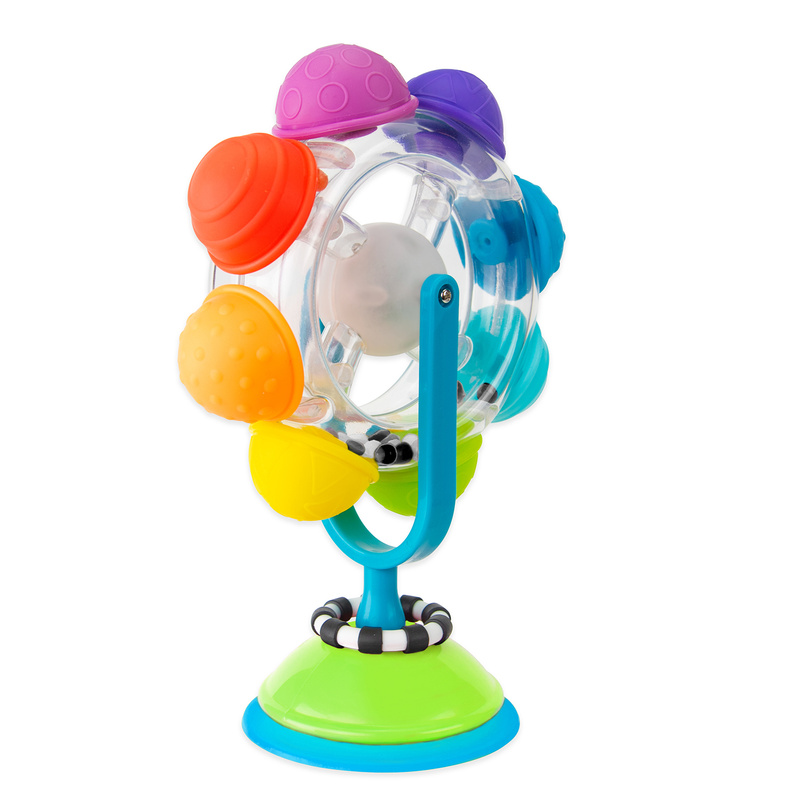 Sassy Świecący kołowrotek – tęczowa zabawka sensoryczna dla dzieci 6m+