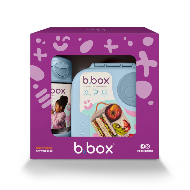 Zestaw Sportowa butelka tritanowa 450 ml + Mini Lunchbox, Chill out, b.box
