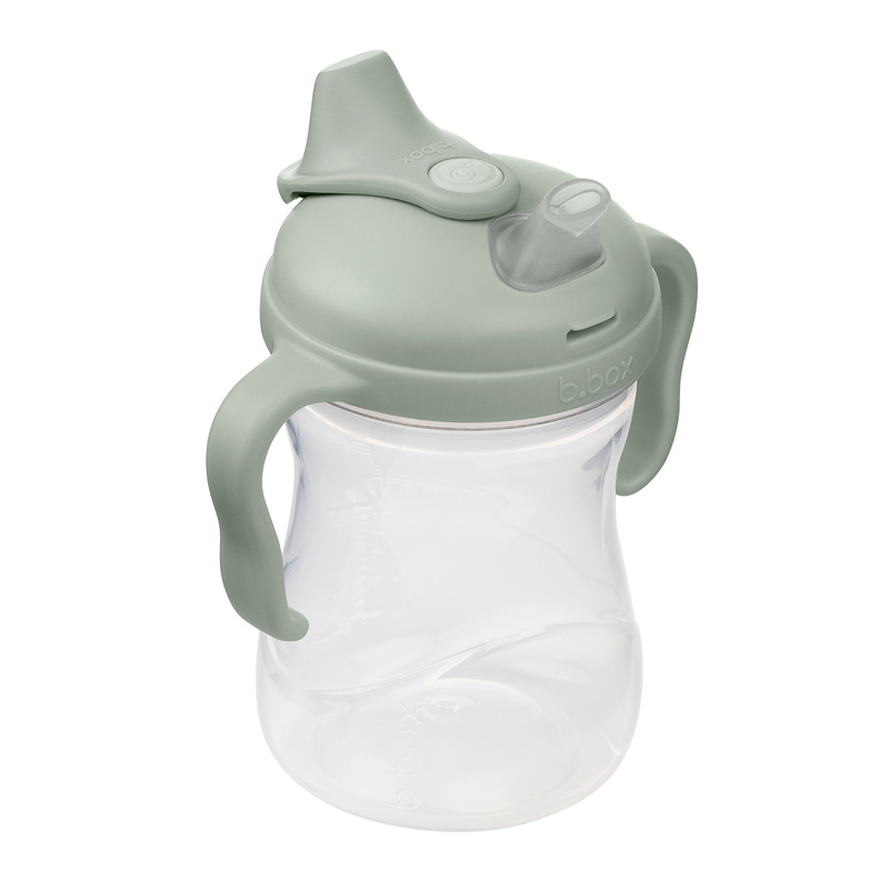 b.box Kubek z miękkim ustnikiem 4m+ Sage – niekapek do nauki samodzielnego picia
