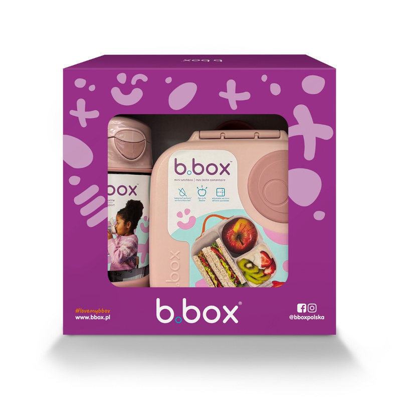 Zestaw Sportowa butelka tritanowa 450 ml + Mini Lunchbox, Blush Crush, b.box