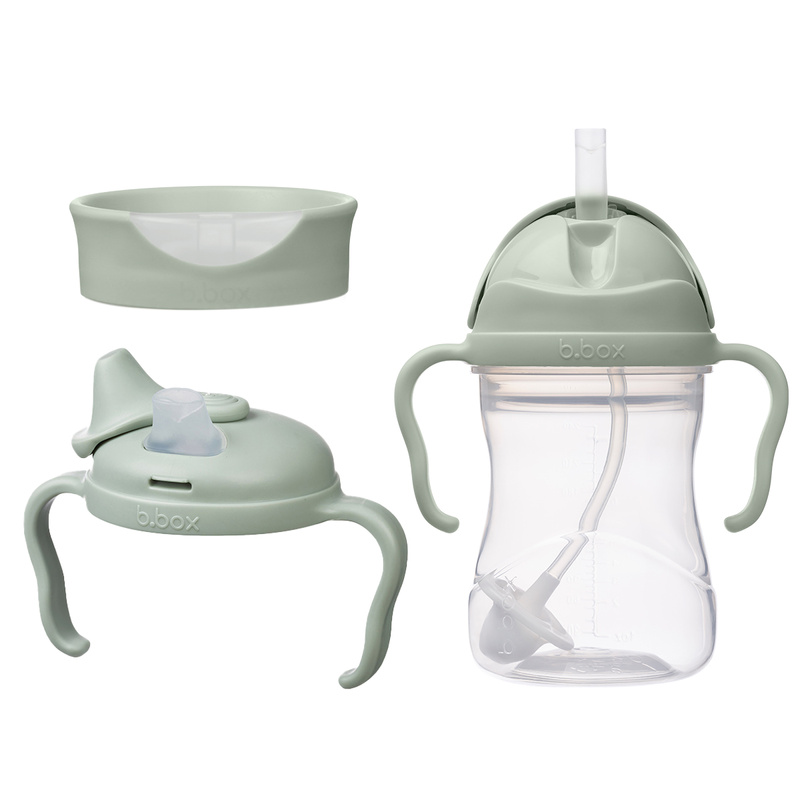 b.box kubek do nauki picia dla dziecka - zestaw 3w1 240 ml, Sage
